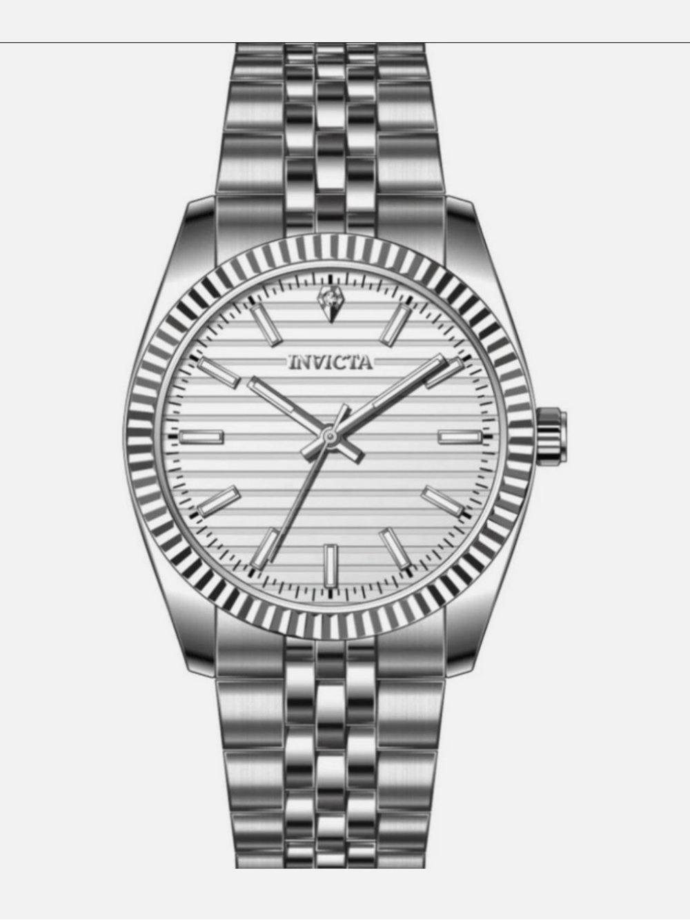 Invicta Silver-Tone Men's Bracelet Watch with White Dial